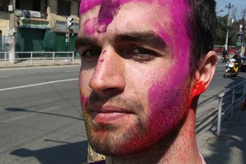 Gabriel Pertusa, en Nepal, tras participar en la celebración del Holy Day.