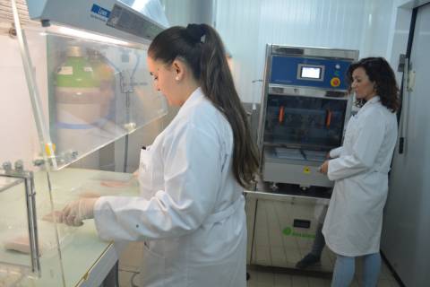 Investigadoras de la UPCT probando un procedimiento patentado de descontaminación de alimentos, desarrollado con financiación de un proyecto CDTI.