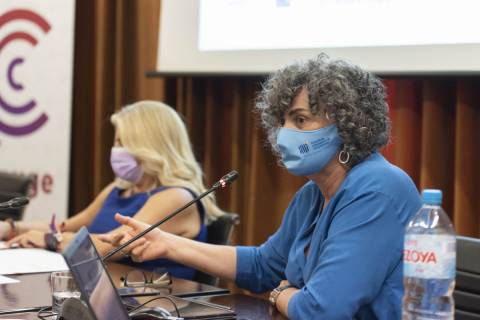 Beatriz Miguel durante su intervención. Foto cortesía de Alfonso Durán.