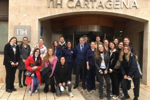 Alumnos de Turismo en el Hotel NH, al comienzo del segundo cuatrimestre de este curso.