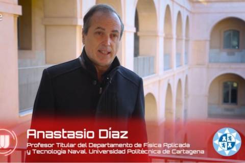 Anastasio Díaz en la Escuela de Industriales de la UPCT.