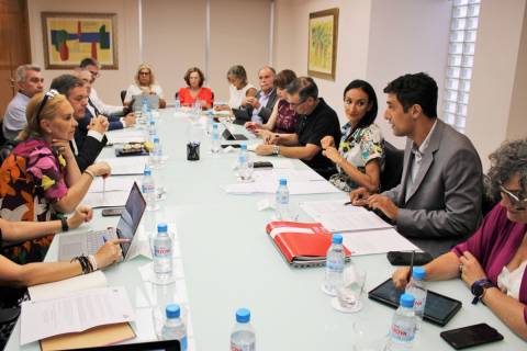 La rectora de la UPCT, Beatriz Miguel, junto al director general de Universidades en el consejo interuniversitario de ayer. Foto de la CARM.