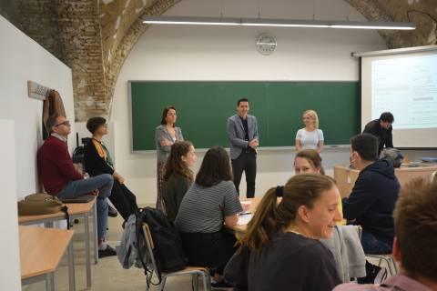 Alumnado de las cuatro universidades participantes en el proyecto durante la formación en la UPCT.