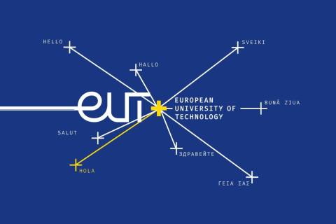 Un hola en el idioma de cada país sobre la localización de las sedes de EUt+.