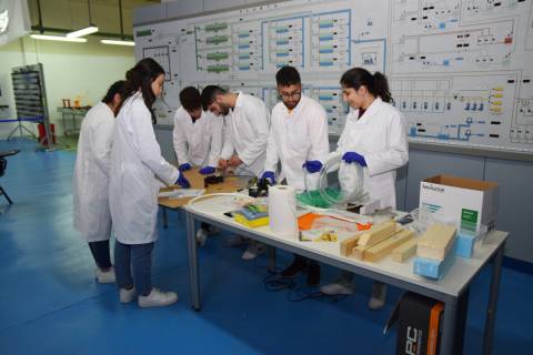 Estudiantes de la Cyprus University of Technology realizando una práctica en la UPCT
