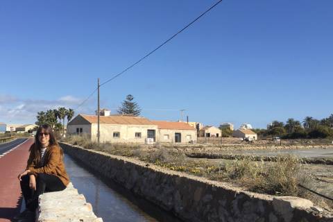 Paloma de Andrés, este lunes en las salinas de Marchamalo.