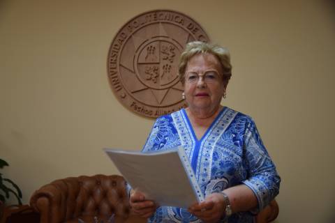 Lina Sanmartín, hoy en el Rectorado de la UPCT.