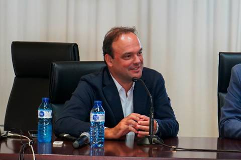 José Carlos Díez, durante su conferencia impartida en el salón de actos Isaac Peral, del campus CIM.