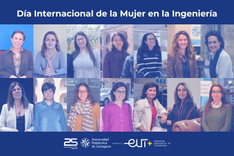 Composición con imágenes de investigadoras en Ingeniería de la UPCT.
