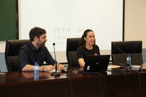 Francisco J. Guillermo y Pepa Díaz durante la charla.