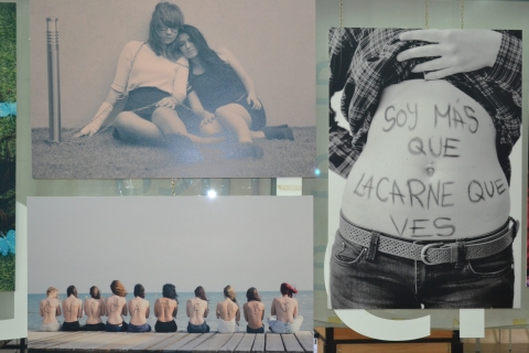  Imagen de la exposición contra la violencia de género que se muestra en la Casa del Estudiante.