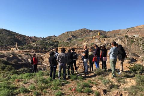 Investigadores europeos durante una sesión de trabajo en la Sierra Minera de Cartagena-La Unión del proyecto SUDOE.