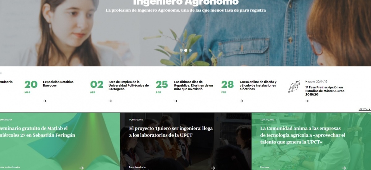 La Escuela de Agrónomos estrena las nuevas webs de centros