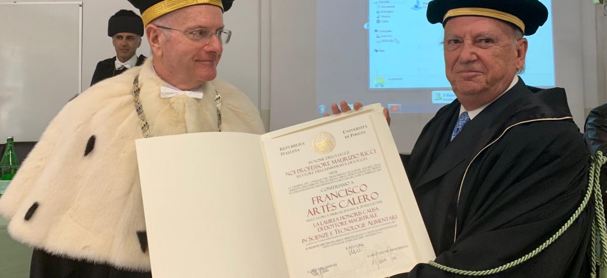 La Università di Foggia inviste doctor honoris causa al catedrático emérito Artés Calero