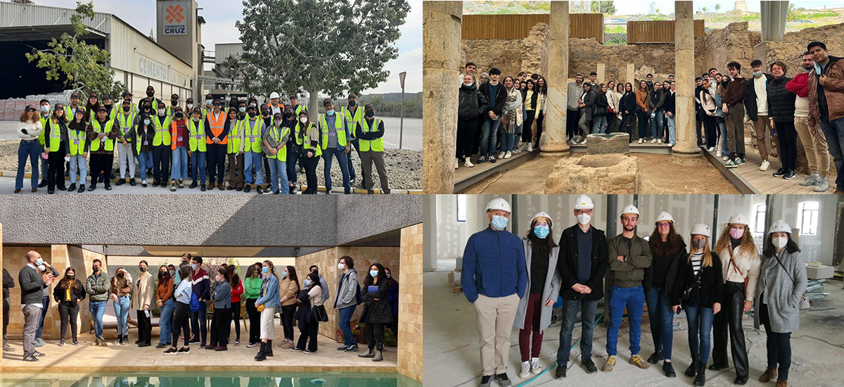 Estudiantes de Arquitectura y Edificación visitan obras, museos y una fábrica de cementos