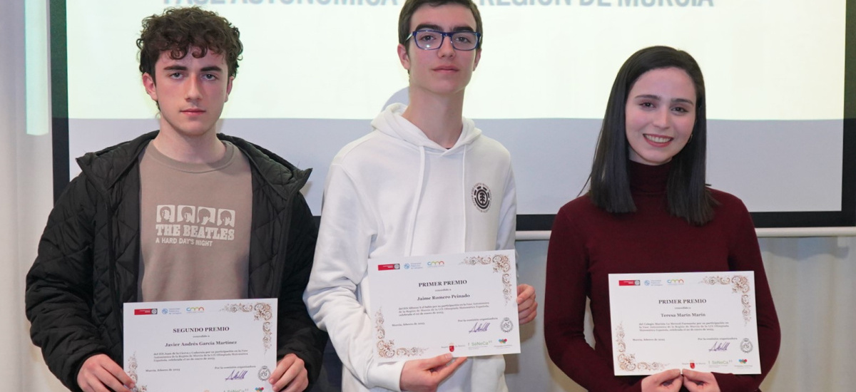 Estudiantes de Murcia y Totana representarán a la Región en la Olimpiada Matemática