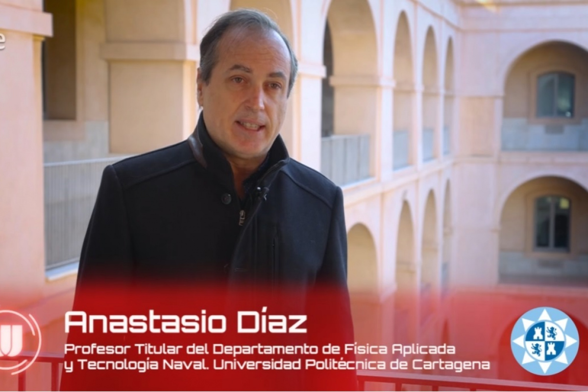 Anastasio Díaz en la Escuela de Industriales de la UPCT.