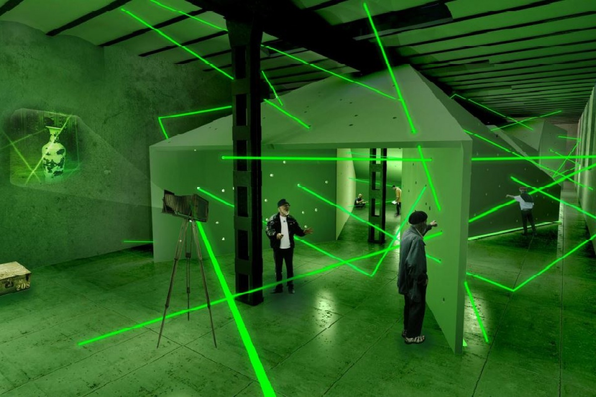 Recreación virtual de una sala de escape en la antigua fábrica azucarera.