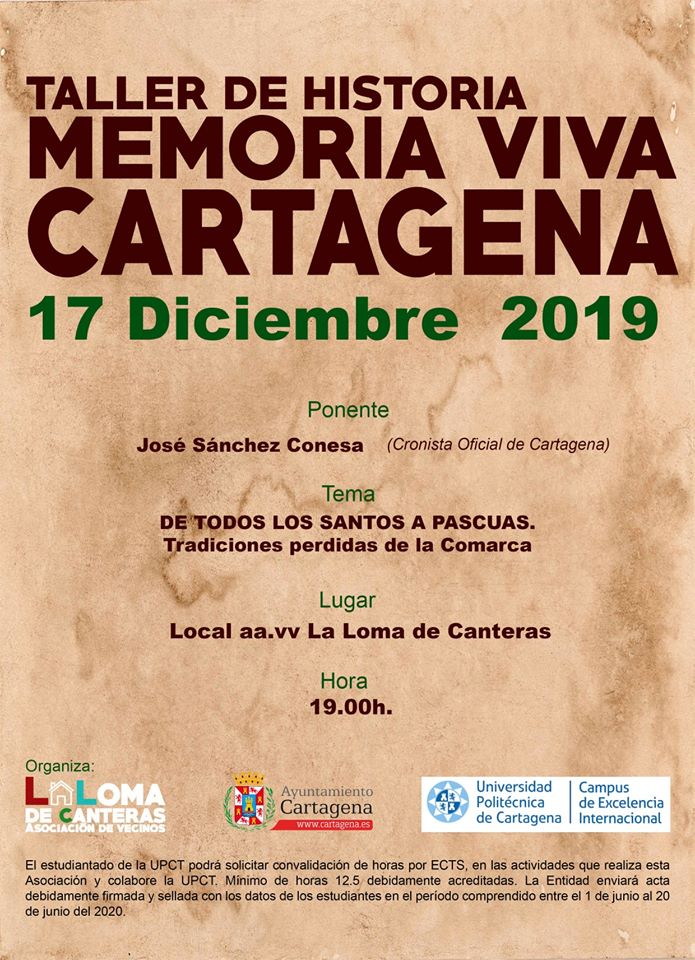 Taller de Historia Memoria viva Cartagena, AAVV Las Lomas, Suma horas para ECTS 