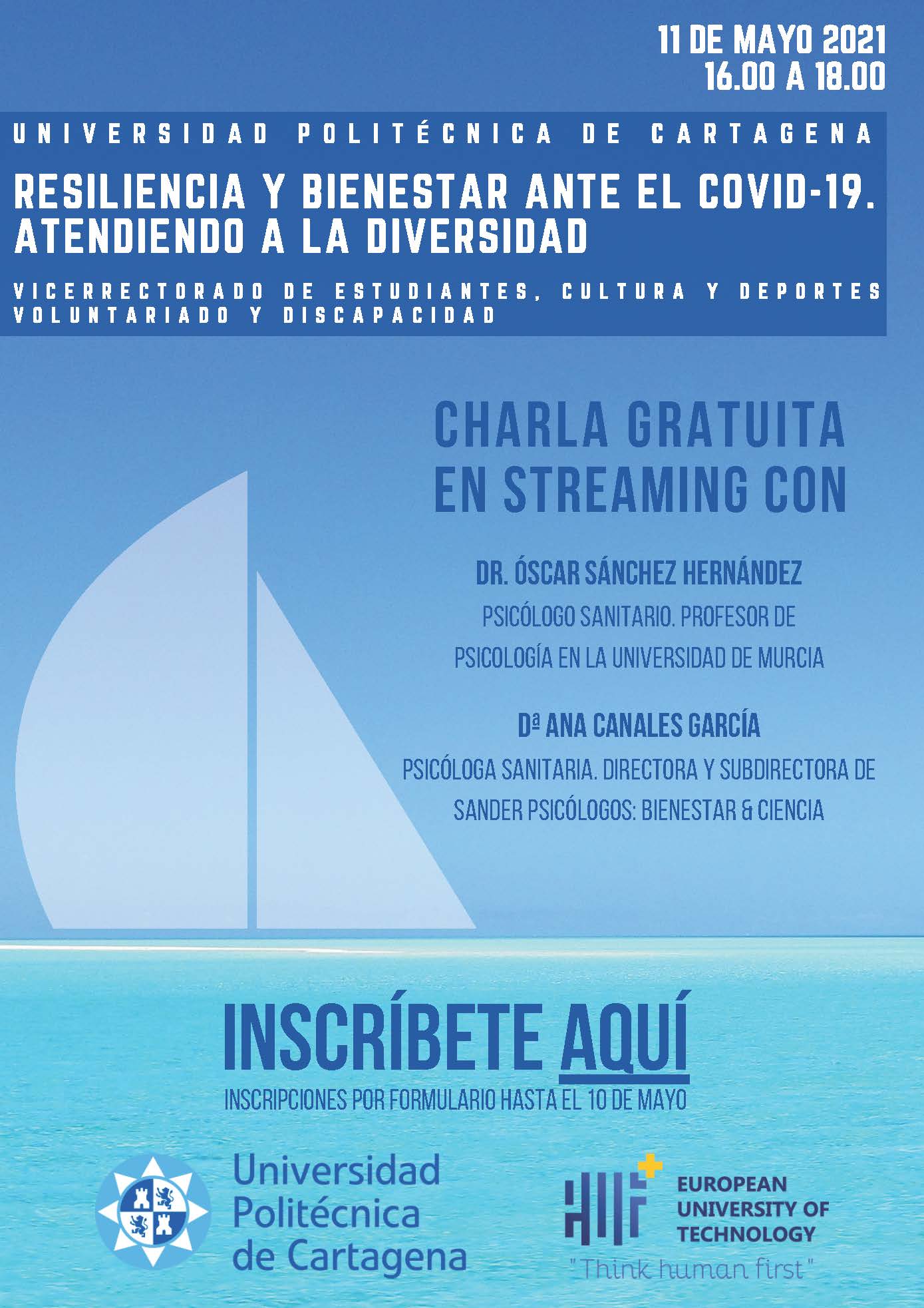 Charla Resiliencia y bienestar ante la Covid-19 atendiendo a la diversidad a través de canales upct