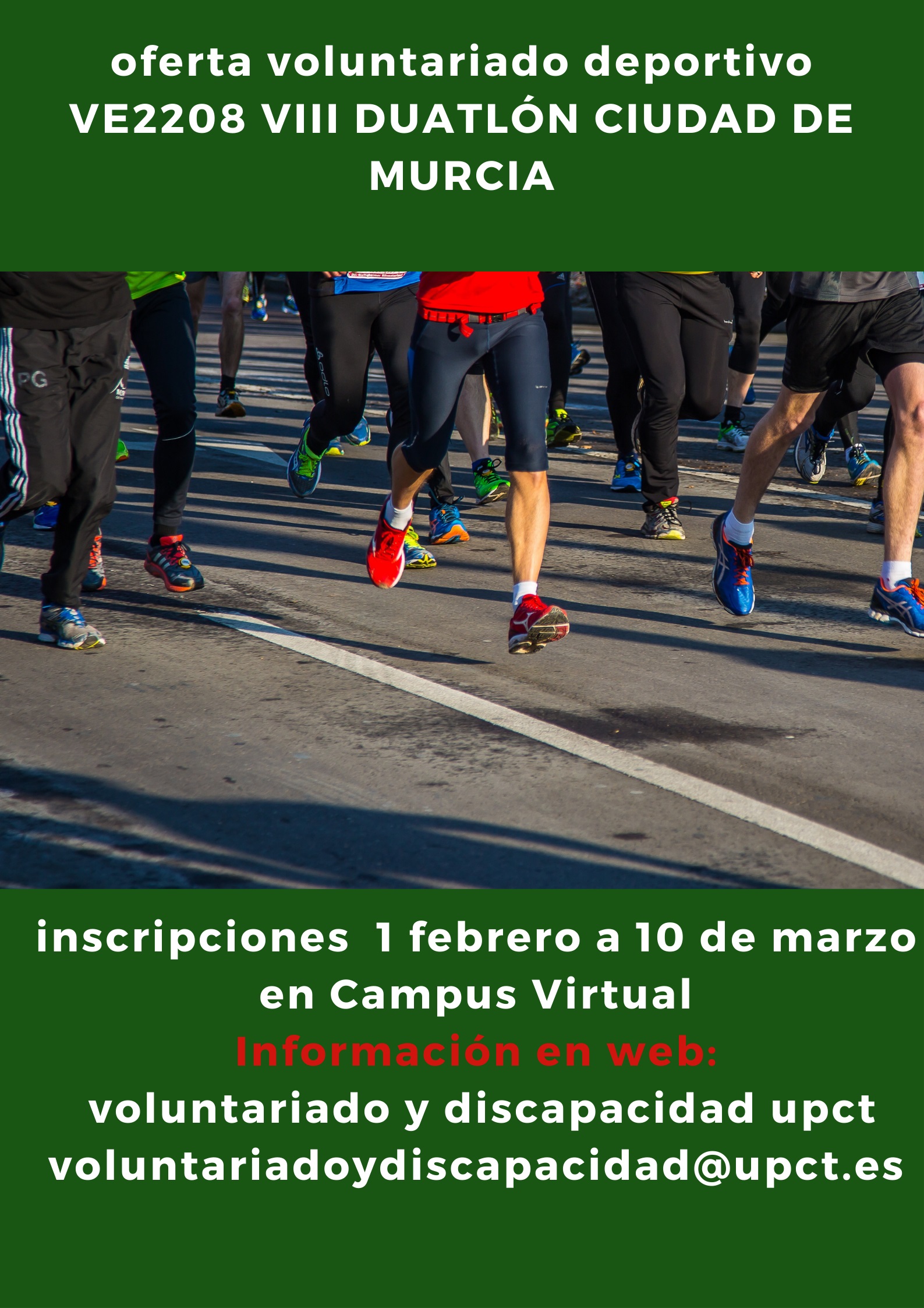 foto: Oferta voluntariado deportivo. VIII Duatlón ciudad de Murcia