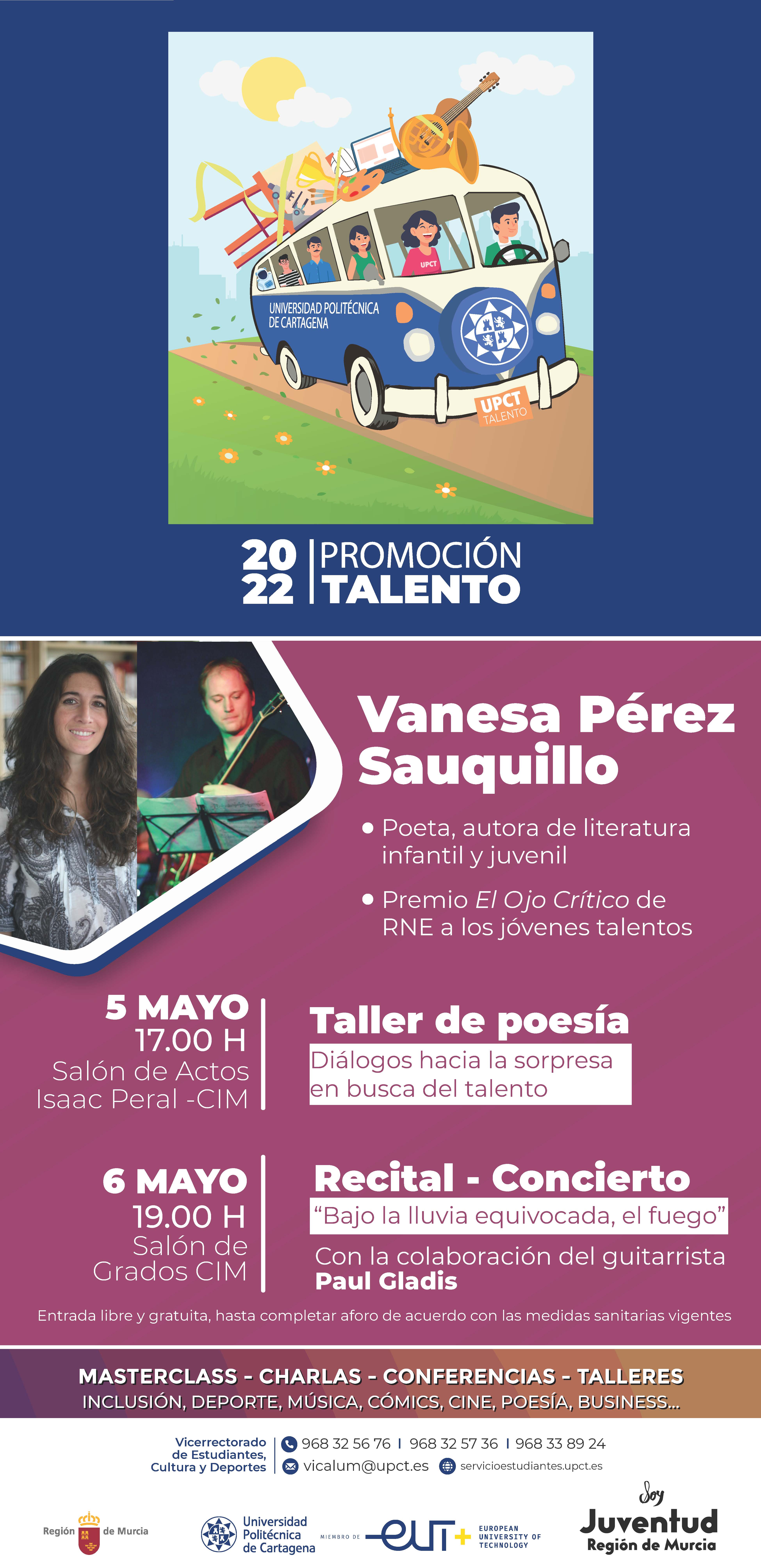 VANESA PÉREZ SAUQUILLO. TALLER DE POESÍA Y CONCIERTO