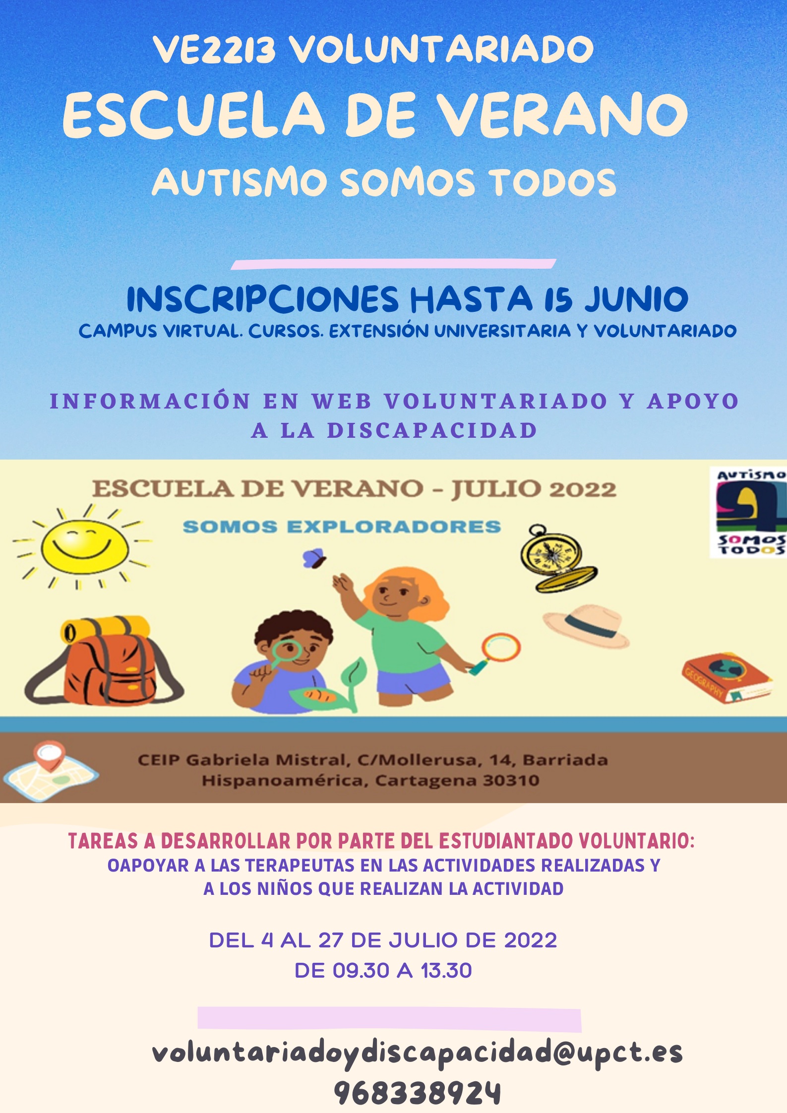 Voluntariado Escuela de Verano Autismo Somos Todos