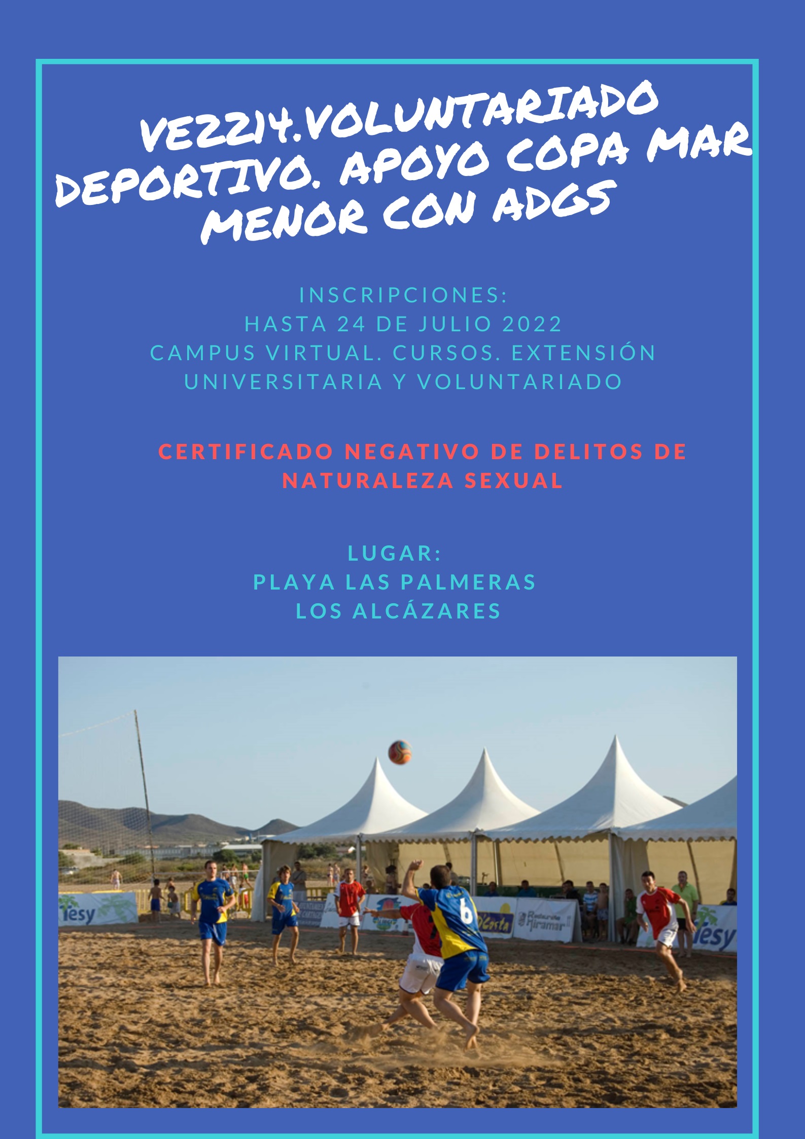 VE2214. Voluntariado deportivo. Apoyo copa Mar Menor ADGS