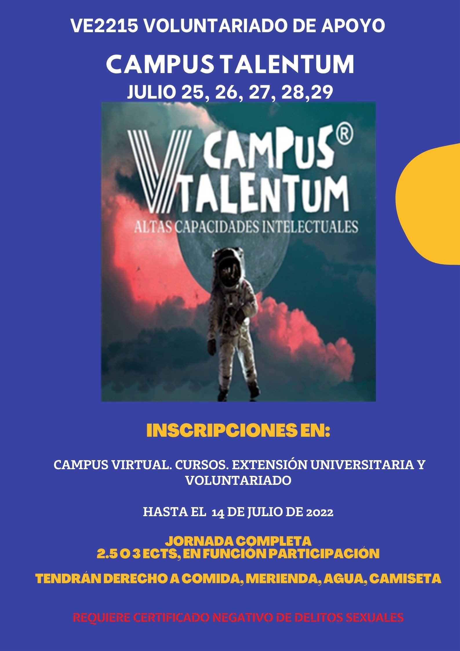En Marcha Voluntariado de Apoyo Campus Talentum 2022. 