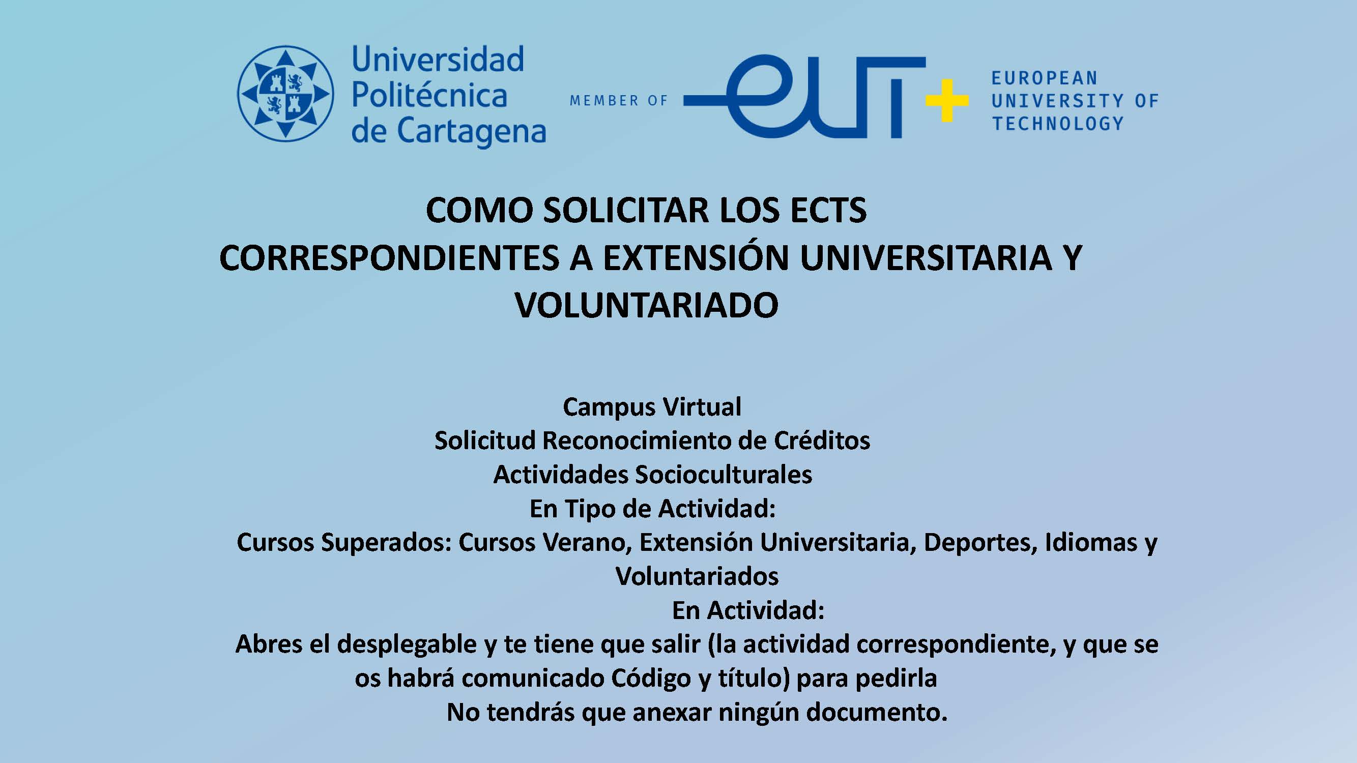 Guía para solicitar los ECTS