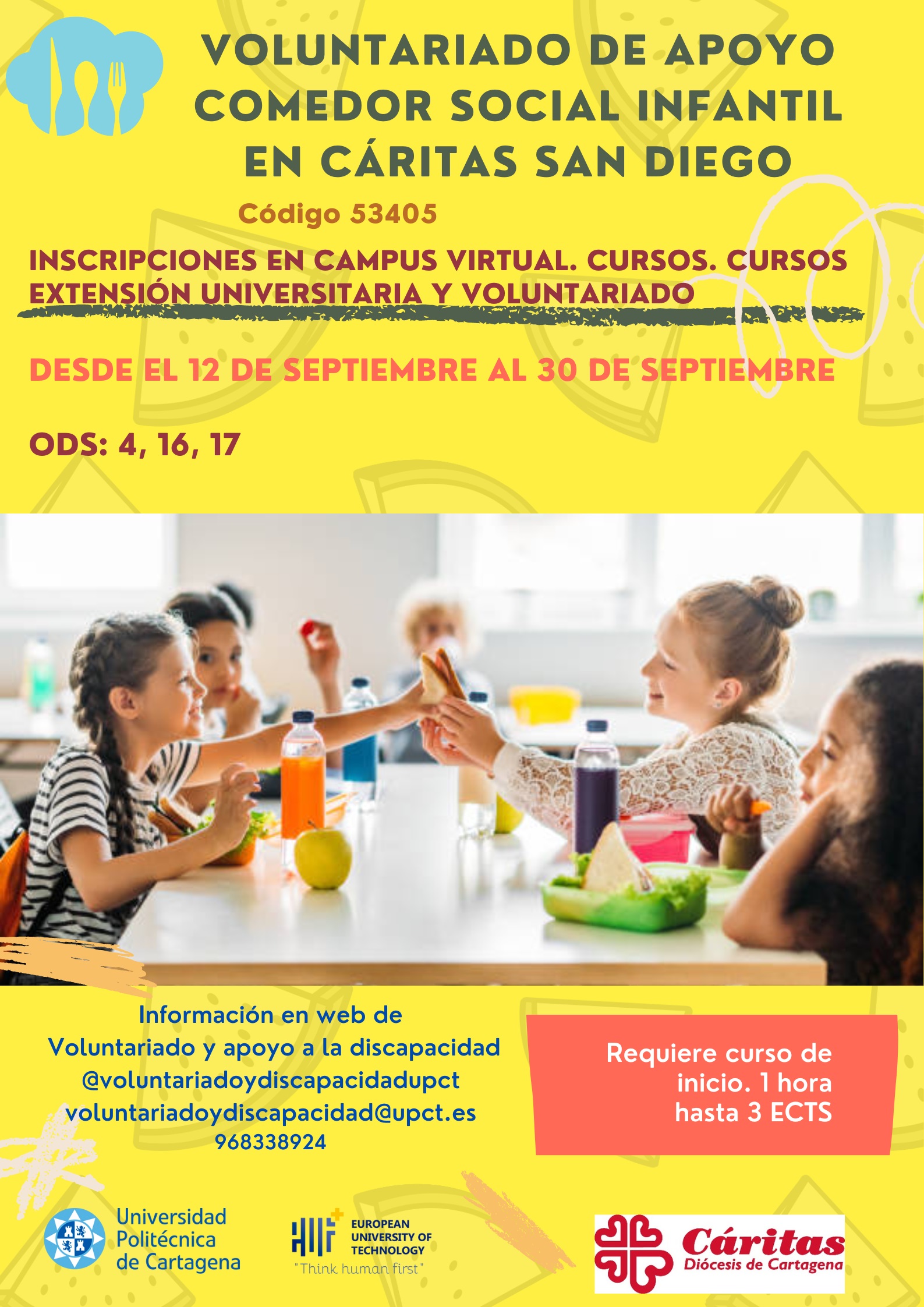 Voluntariado de apoyo comedor social infantil Cáritas San Diego. 53405