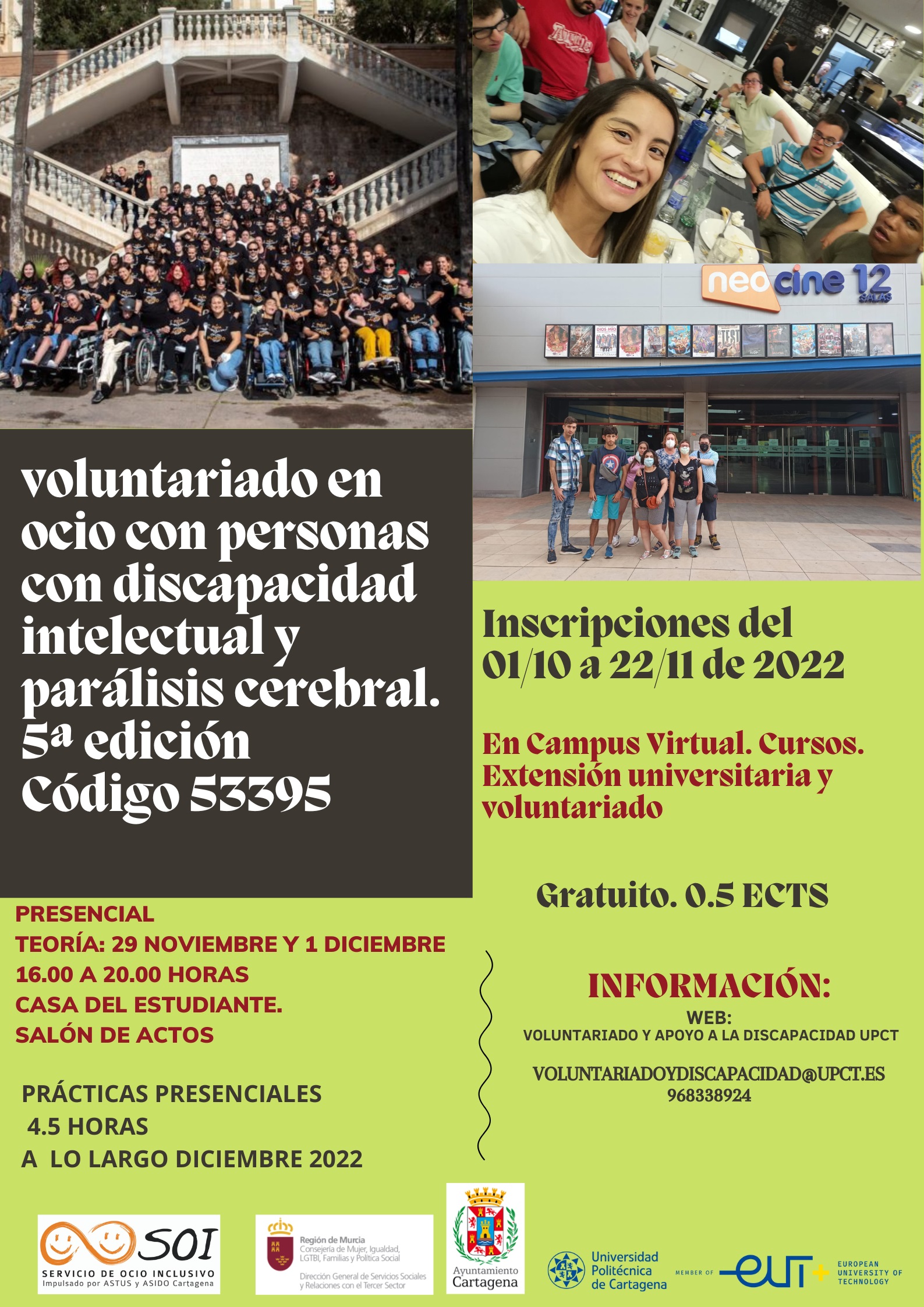 	Curso Voluntariado en ocio con personas con discapacidad intelectual y parálisis cerebral 2022