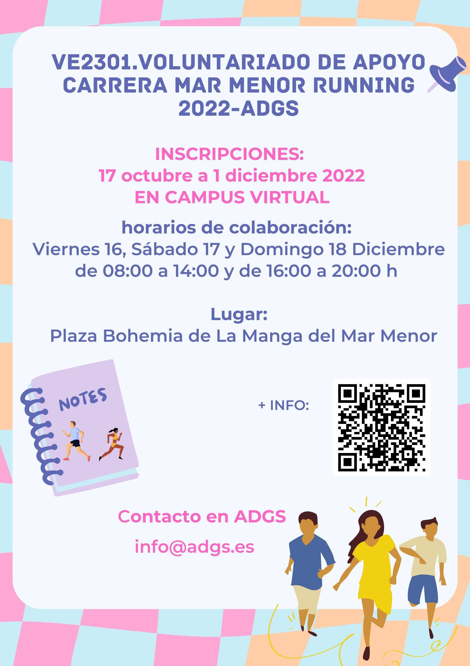 VE2301 Voluntariado de apoyo carrera mar menor running 2022. ADGS