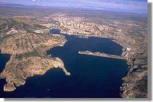Vista aérea del puerto de Cartagena